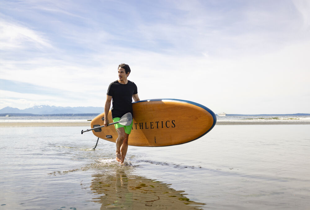Cutter & Buck Surf Pines Herrbadshorts – Limegrön
