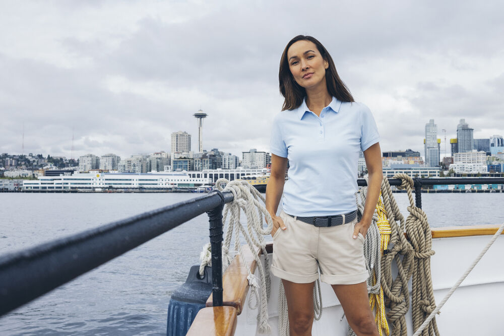 Oceanside Stretch Polo Women