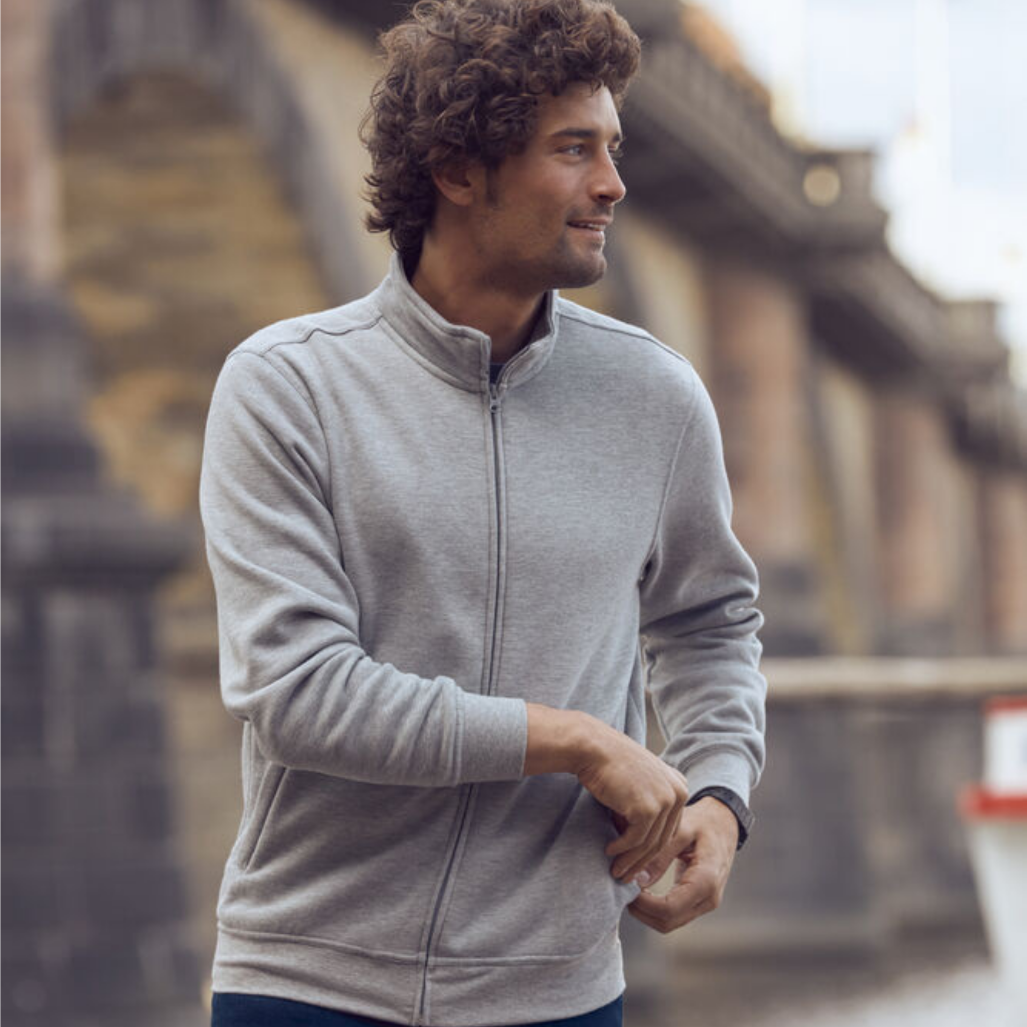 Basic Sweatshirt Cardigan Full Zip